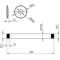 Кронштейн для верхнего душа Lemark LM8000C Хром — фото 2, Комплектующие для душевого оборудования