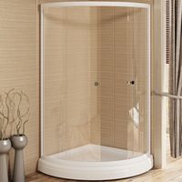 Душевой уголок Radomir 90x90 1-09-1-0-0-0010 профиль Белый стекло прозрачное — фото 1, Душевые уголки четверть круга