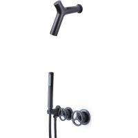 Душевая система Bronze de Luxe Liberty 5011B-P Черная матовая — фото 1, Встраиваемые душевые комплекты