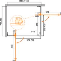 Товар: Душевой уголок CEZARES SLIDER-AH-2-70/80-100/110-BR-BORO - фото 3 Душевой уголок CEZARES SLIDER-AH-2-70/80-100/110-BR-BORO — фото 3, Прямоугольные душевые уголки
