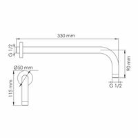 A338 Настенный верхний излив для душа — фото 2, Изливы