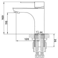 Смеситель для раковины Aringa Рейн AR02009BL Черный — фото 4, Смесители для раковины