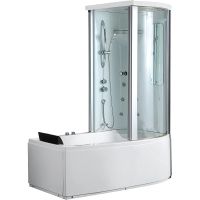 Акриловая ванна с душевой кабиной Gemy 170х85 G8040 B R с гидромассажем — фото 1, Акриловые ванны