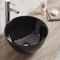 Раковина CeramaLux 41 104B Черная — фото 2, Раковины накладные