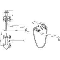 Смеситель для ванны Ростовская Мануфактура Сантехники Boou BA5333-3-B723-C018 универсальный Хром — фото 2, Для душа и ванны