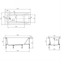 Акриловая ванна Roca Leon 150x70 248659000 без гидромассажа — фото 4, Акриловые ванны