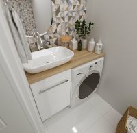 Столешница под раковину 1MarKa Wash 110 Ц0000004099 над стиральной машиной Дуб сонома — фото 4, Столешницы под раковину