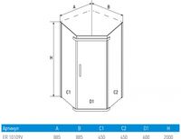 Душевой уголок Erlit Comfort 90х90 ER10109V-C1 профиль Хром стекло прозрачное — фото 4, Душевые уголки