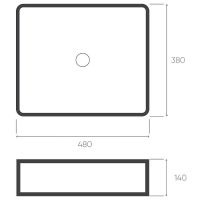 Раковина-чаша Bronze de Luxe 48 1010-GM Серая матовая — фото 2, Раковины накладные