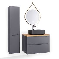 Столешница под раковину Jorno Wood 80 Wood.06.80/LW Светлое дерево — фото 7, Столешницы под раковину