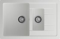 GRANFEST Мойка QUADRO 775KL 1,5-чаши+крыло 765*495мм иней арт.GF- — фото 2, Кухонные мойки