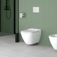 Унитаз Ambassador Nord 133T20001-132T20001S подвесной Белый глянцевый с сиденьем Микролифт — фото 7, Подвесные унитазы