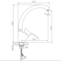 Смеситель для кухни Haiba Хром арт-HB4101-2 — фото 2, Смесители для кухни