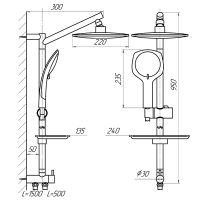 Душевая система Сантаком StOmega 1787 Хром — фото 2, Душевые стойки