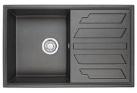 Granula-8002, ЧЁРНЫЙ, кухонная мойка, кварц — фото 1, Кухонные мойки