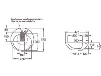 Товар: Раковина Hatria Happy Hour 47 Y0M601 Белая - фото 2 Раковина Hatria Happy Hour 47 Y0M601 Белая — фото 2, Раковины