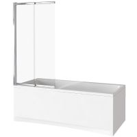 Шторка на ванну Good Door Screen 80 SLR-80-C-CH профиль Хром стекло прозрачное — фото 1, Шторки для ванной раздвижные