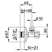 Запорный вентиль Cisal ZA00279021 угловой Хром — фото 2, Комплектующие для туалета