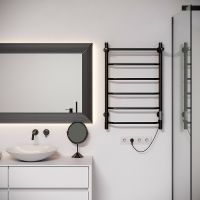 Электрический полотенцесушитель Aringa Киото 80x50 AR03003BL с полкой Черный — фото 4, Электрические полотенцесушители