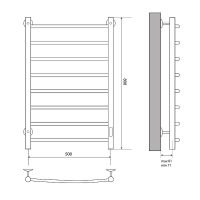 Электрический полотенцесушитель Melodia della vita Classica Electro Ferrum 50х80 П8 MTRCEF5080bk Чер — фото 2, Электрические полотенцесушители