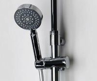 A026 Душевой комплект 129/62х87см, 3-функц. лейкой, шлангом ПВХ, насадка круглая латунь d30см,  Wass — фото 4, Комплектующие для туалета