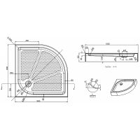 Акриловый поддон для душа Azario 100х100 P210 R/L Белый — фото 2, Акриловые душевые поддоны