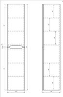 Пенал QL35, 35 см, подвесной/напольный, универсальный, 2 дверцы, 4 стеклянные полки, белый глянец — фото 5, Пеналы для ванной комнаты