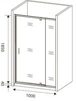 Душевая дверь Good Door Orion WTW-PD-100-G-CH 100 профиль Хром стекло Grape — фото 3, Распашные душевые двери