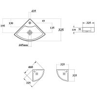 Раковина Bond 32 S91-320 угловая Белая глянцевая — фото 5, Раковины