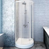 Душевой уголок Radomir Стронг 90x90 1-03-1-0-0-1801 профиль Белый стекло матовое — фото 1, Полукруглые душевые уголки