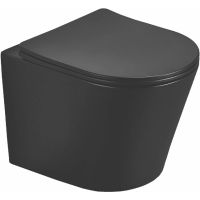 Унитаз Azario Teramo AZ-053E-R-MB SP подвесной Черный матовый с сиденьем Микролифт — фото 1, Подвесные унитазы