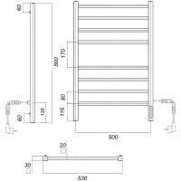 Электрический полотенцесушитель Domoterm Квадро П8 500x800 EK R Хром — фото 3, Электрические полотенцесушители