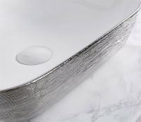 Раковина-чаша CeramaLux 46 D1333H131 Серебро Белая — фото 6, Раковины накладные