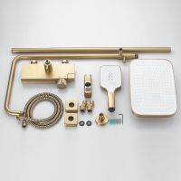 Душевая система Rose R18G R1896G с термостатом Золото матовое — фото 16, Душевые системы