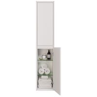 Пенал INSIGHT, 35 см, подвесной, универсальный, 2 дверцы, 4 стеклянные полки, белый глянец — фото 9, Пеналы для ванной комнаты