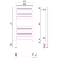 Электрический полотенцесушитель Сунержа Богема 3.0 прямая 600x300 L 00-5804-6030 Хром — фото 10, Электрические полотенцесушители