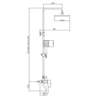 Душевая система Bronze de Luxe Element EL77GB Золото Черный матовый — фото 5, Душевые стойки