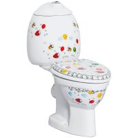 Унитаз компакт Creavit Cocuk CK310-11CB00E-FF00 Белый с декором без сиденья и бачка — фото 1, Напольные унитазы