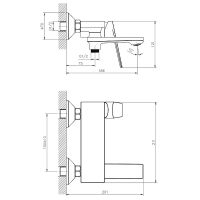 Смеситель для ванны Belz B533-7 B60533-7 Черный — фото 2, Для душа и ванны