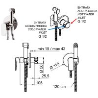 Гигиенический душ со смесителем Remer Dream D65W Хром — фото 2, Гигиенические души