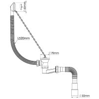 Товар: Слив-перелив Nova 1521 с пробкой на цепочке Хром - фото 2 Слив-перелив Nova 1521 с пробкой на цепочке Хром — фото 2, Сливы-переливы