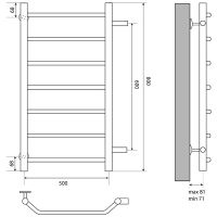 Водяной полотенцесушитель Melodia della vita Victory 50х80х1 П7 MTRVY5080 Полированная сталь — фото 2, Водяные полотенцесушители