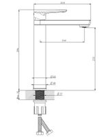 Смеситель "Lagos" д/рак, высокий,  без дон/кл, арт. LG25 — фото 2, Смесители для раковины