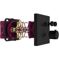 Смеситель для душа AQUAme AQM8801MB с термостатом Черный матовый — фото 1, Смеситель для душа