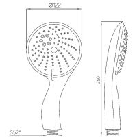 Товар: Ручной душ Melodia della vita Standard MKP20547 Хром - фото 2 Ручной душ Melodia della vita Standard MKP20547 Хром — фото 2, Лейки для душа