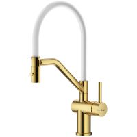 Смеситель для кухни Raglo R86.41.03 Золото матовое Белый — фото 1, Смесители для кухни