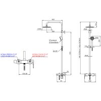 Товар: Душевая система Remer Infinity I34AUFD25 Хром - фото 2 Душевая система Remer Infinity I34AUFD25 Хром — фото 2, Душевые стойки
