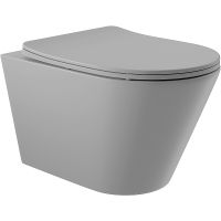 Унитаз Aqueduto Cone CON0130 подвесной Серый матовый с сиденьем Микролифт — фото 1, Унитазы