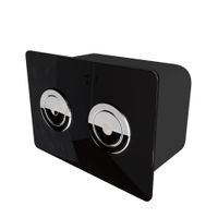 Клавиша смыва для пневматической инсталляции Point Венера, установка в стену, черный/хром, PN44072BC — фото 1, Кнопки смыва