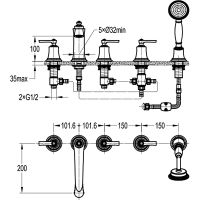 Смеситель на борт ванны Swedbe Terracotta Art 2508 Терракота — фото 5, Смесители на борт ванны
